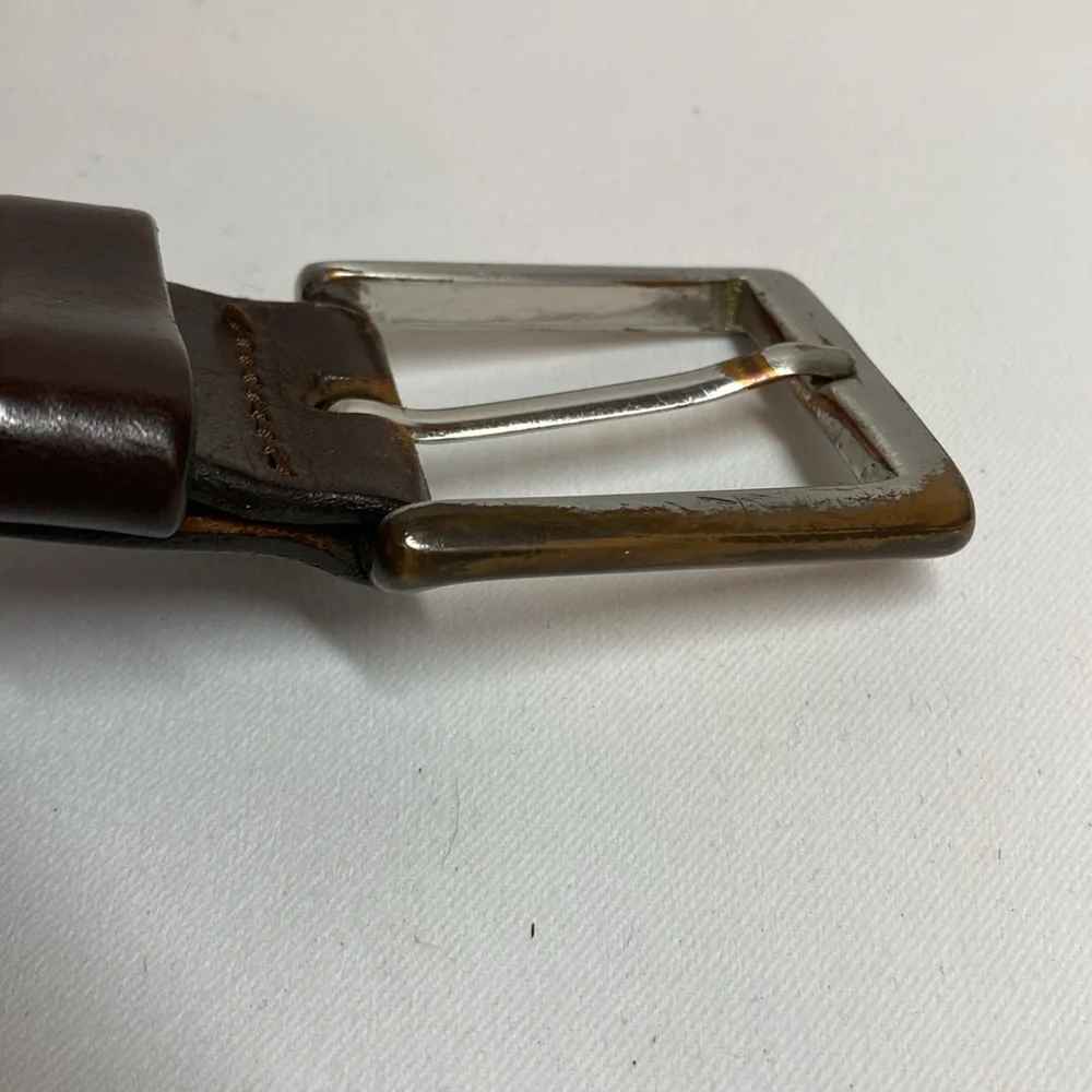 Banana Republic Brown Leather Belt with Silvertone Buckle Size 38